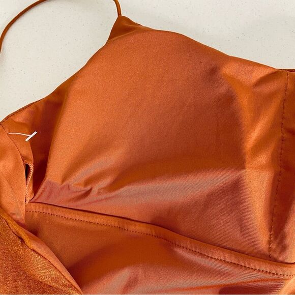 Free People It’s Now Cool The One Piece In Topaz Lurex Size Medium New - Picture 15 of 16